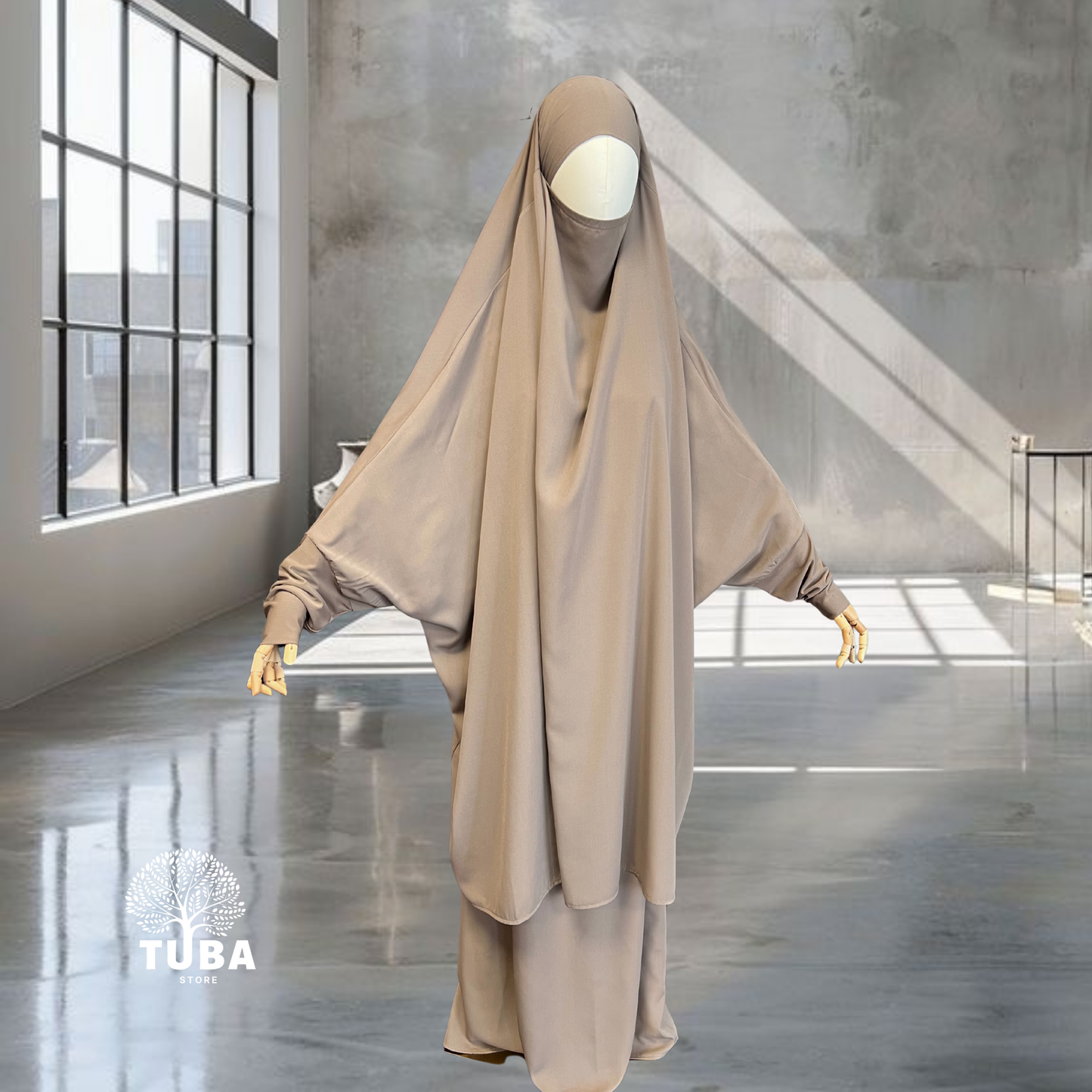 Jilbab mit Rock & Jersey Ärmeln - Wollpeach