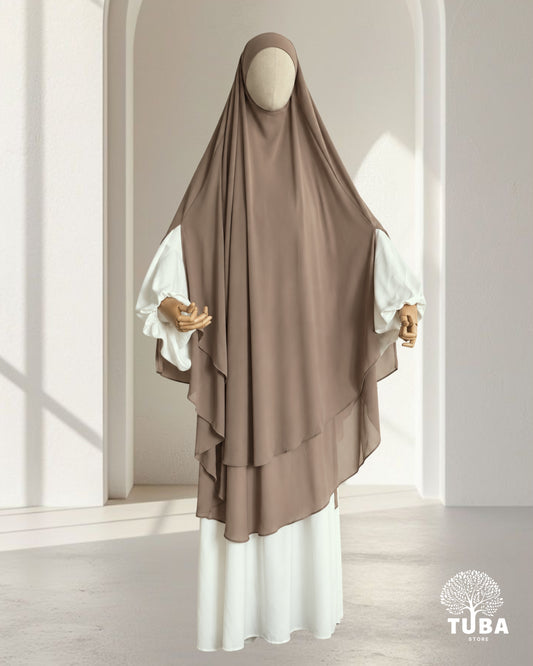 FIRDAUS XL Chiffon Khimar - 2-lagig
