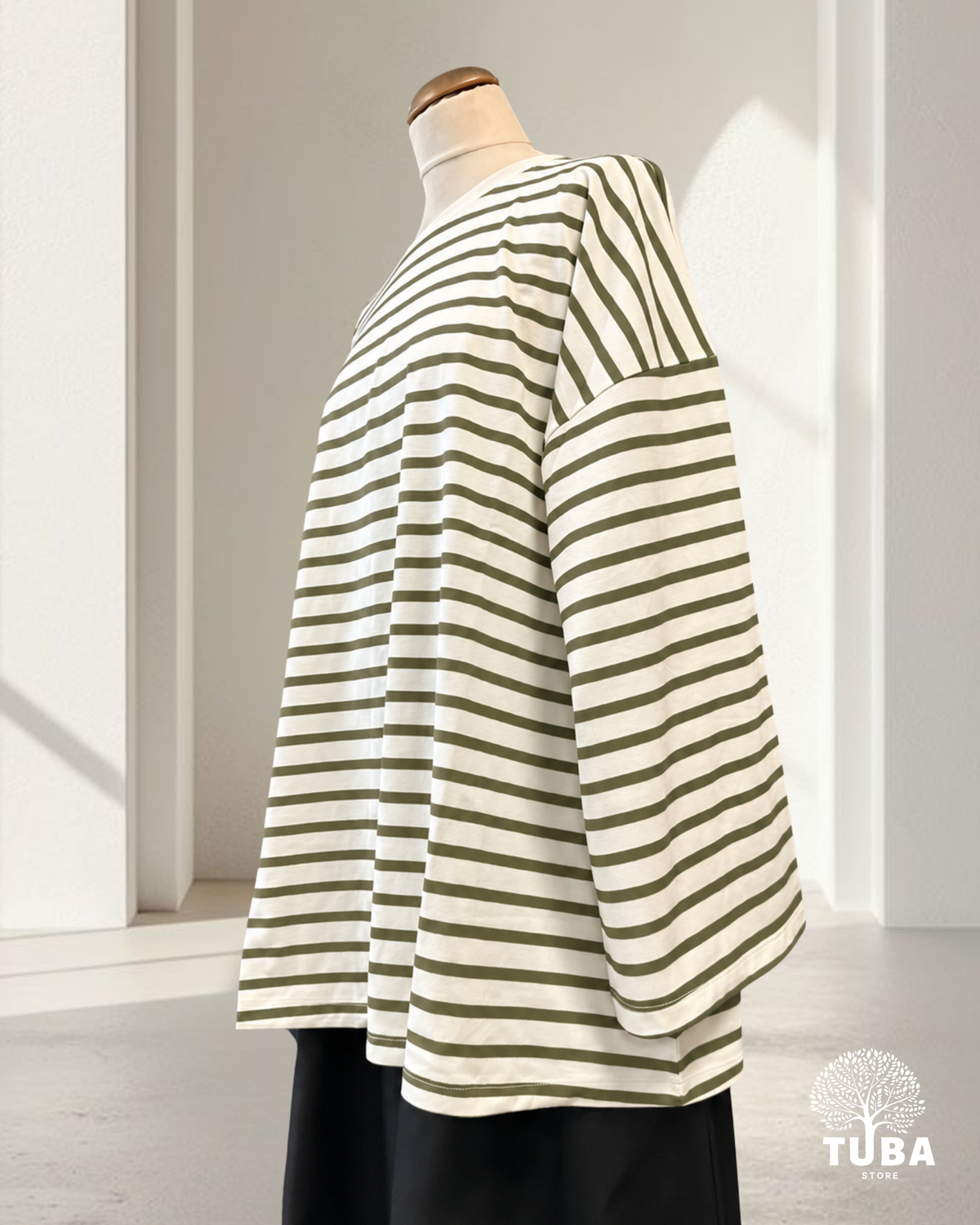 YUMNA Oversized Striped Longsleeve - 100% Baumwolle