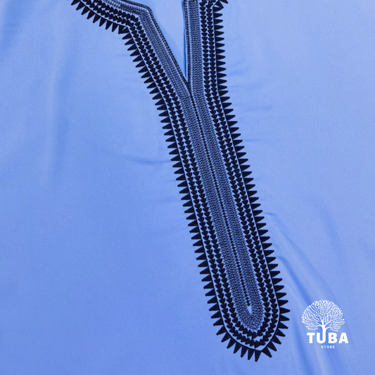 Jalabiya/Djellaba/Thobe - feiner Stoff | Babyblau