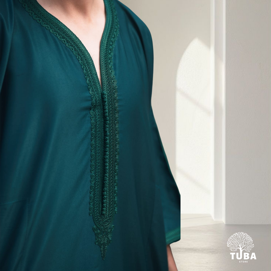 Premium Marokkanische Jalabiya/Djellaba/Thobe | Türkis
