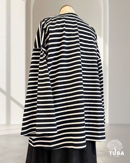 YUMNA Oversized Striped Longsleeve - 100% Baumwolle