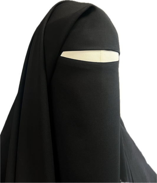Niqab 2 Lagig - zum binden/Klettverschluss
