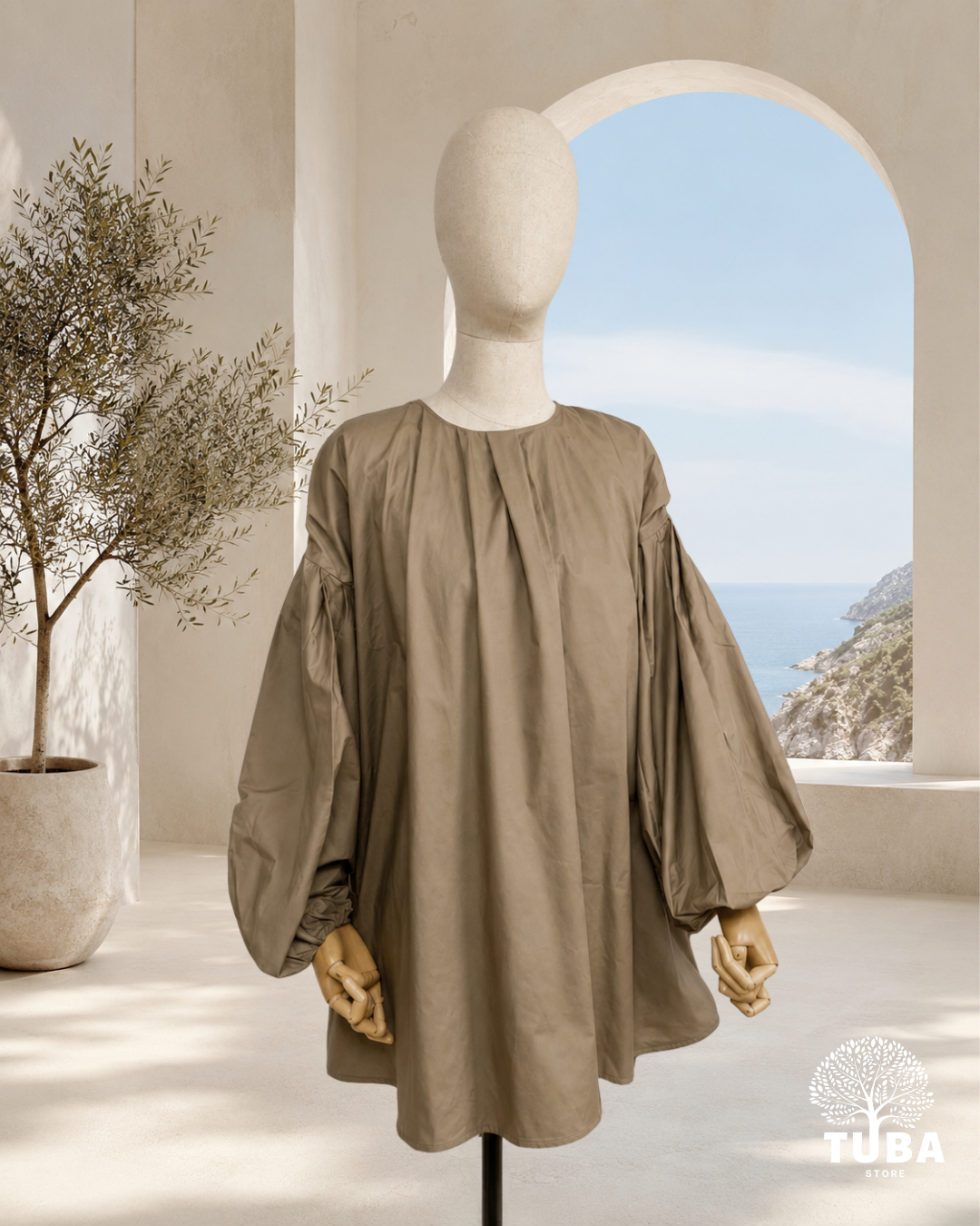 Alya Cotton Puff Sleeve Shirt - 100% Baumwolle