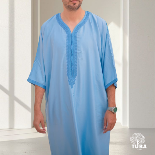 Premium Marokkanische Jalabiya/Djellaba/Thobe | Lightblue