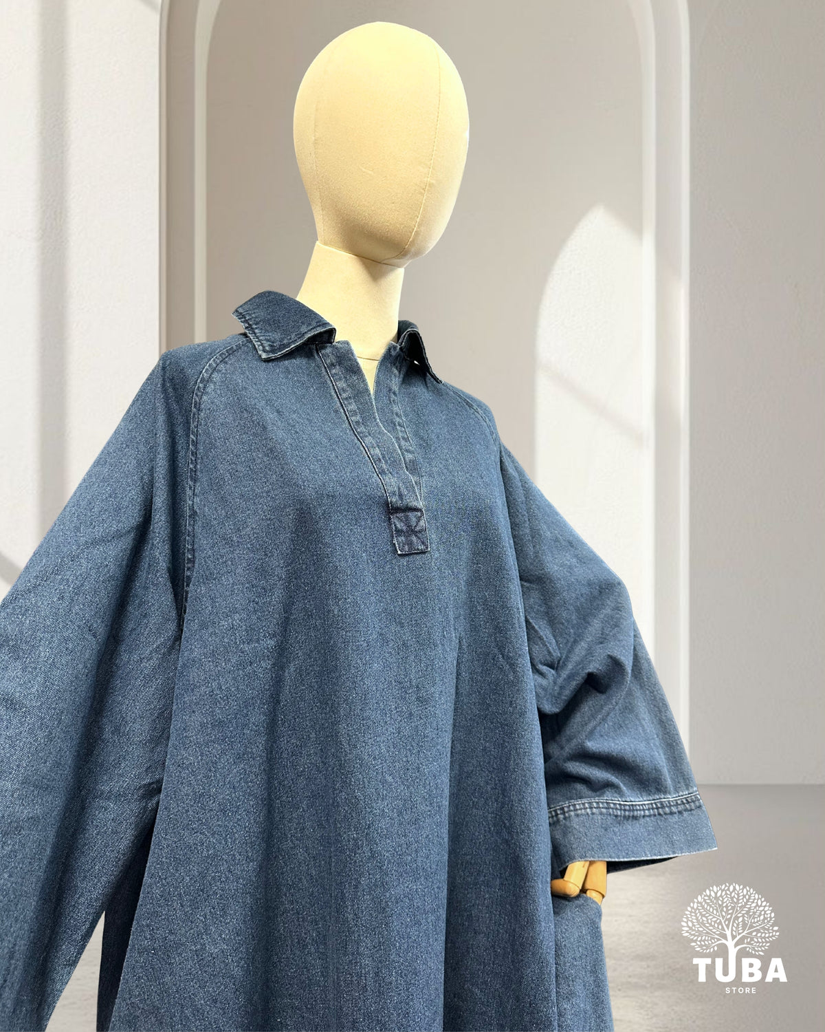INAYA Denim Abaya - 100% Baumwolle