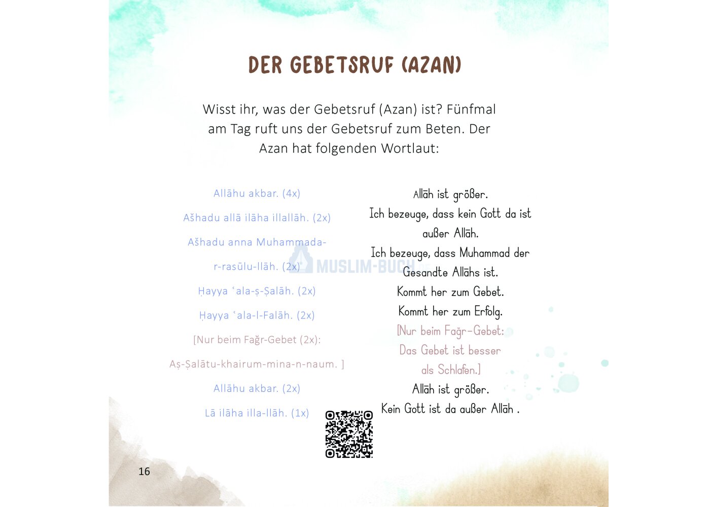 Ich lerne das Gebet und die Waschung