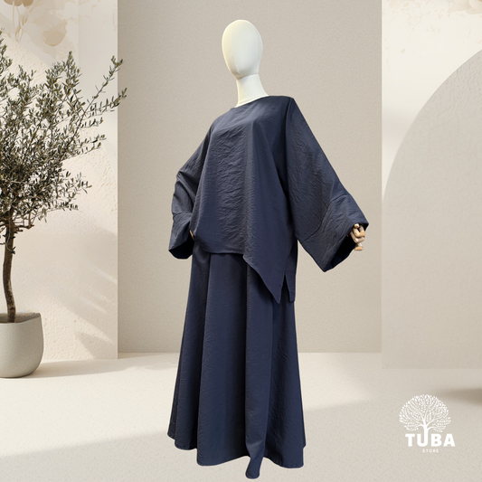 Safiya Baumwoll-Viskose Set mit weitem Rock - 95% Naturstoff