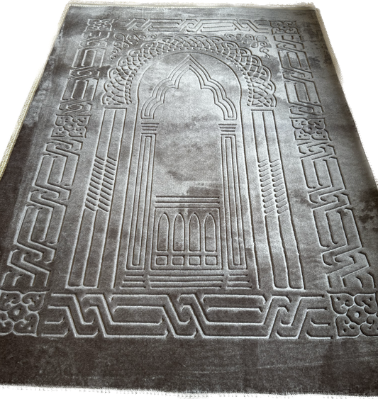 Gebetsteppiche - Taupe mit goldenem Rand