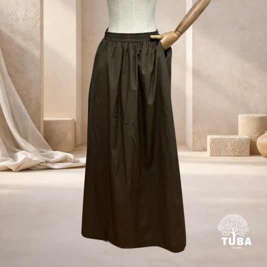 Baumwoll-Maxirock mit Seitentaschen - 100% Baumwolle