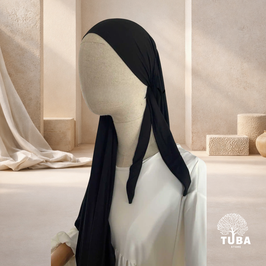 Jersey Viskose-Hijab mit Bindebändern