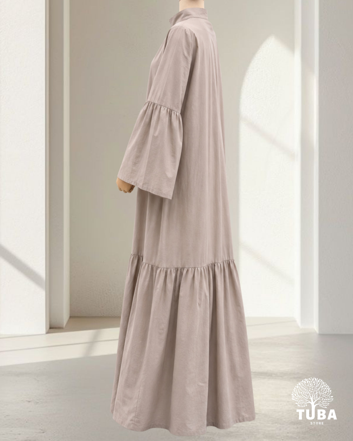 NOURA Cotton Abaya mit Knopfleiste - 100% Baumwolle