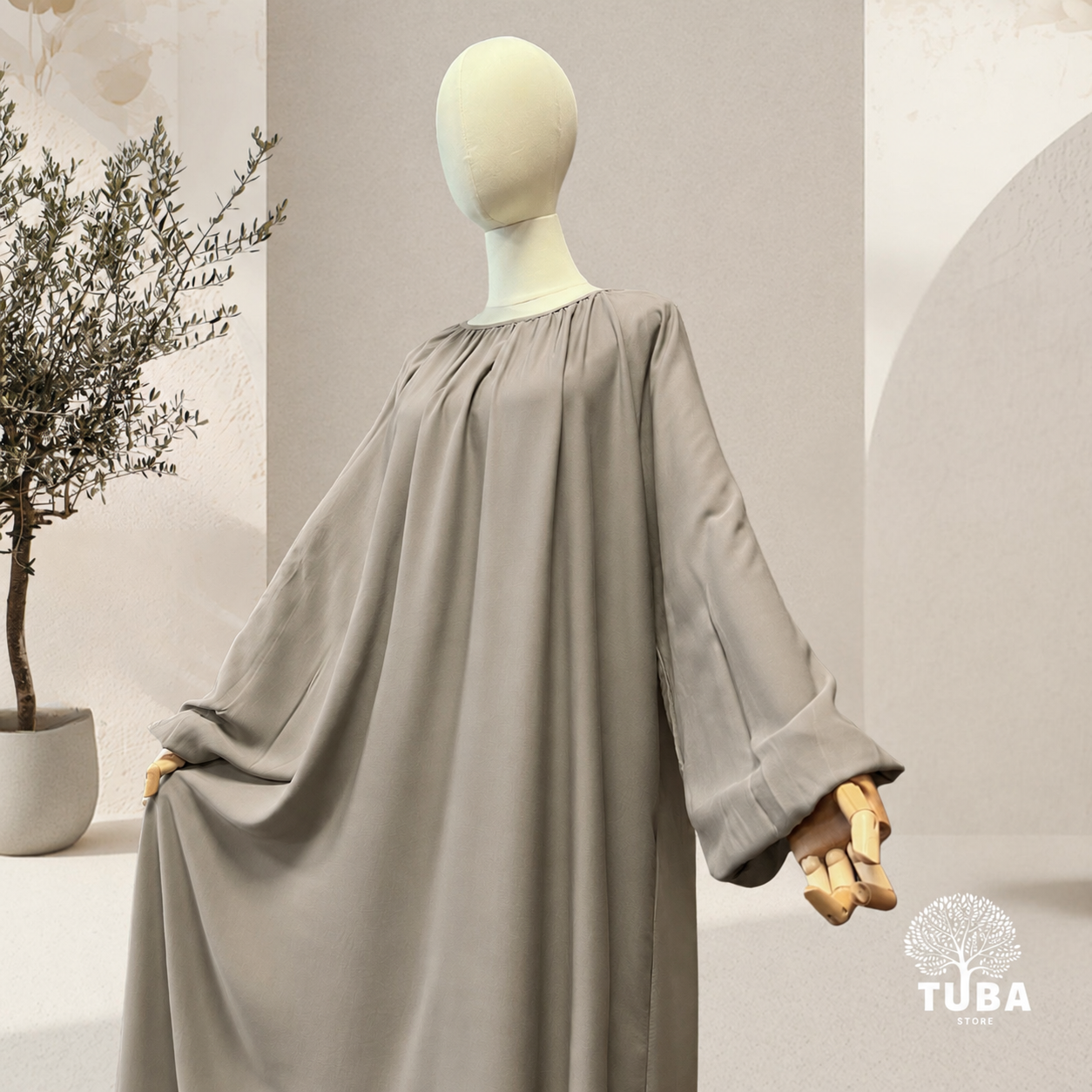 Layan Tencel Abaya mit Puffärmel - 100% Lyocell