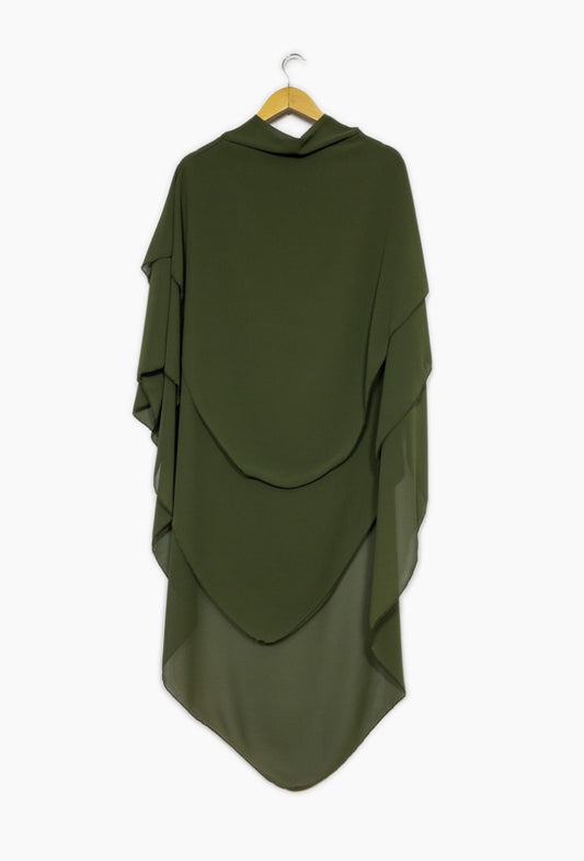 Dreilagiger Midi Chiffon-Khimar