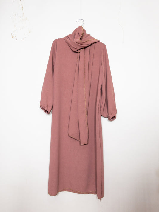 Abaya-Kleid mit Schal für Kinder - einteilig