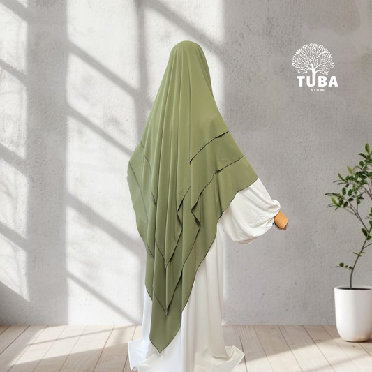 Dreilagiger Premium Chiffon-Khimar Maxi