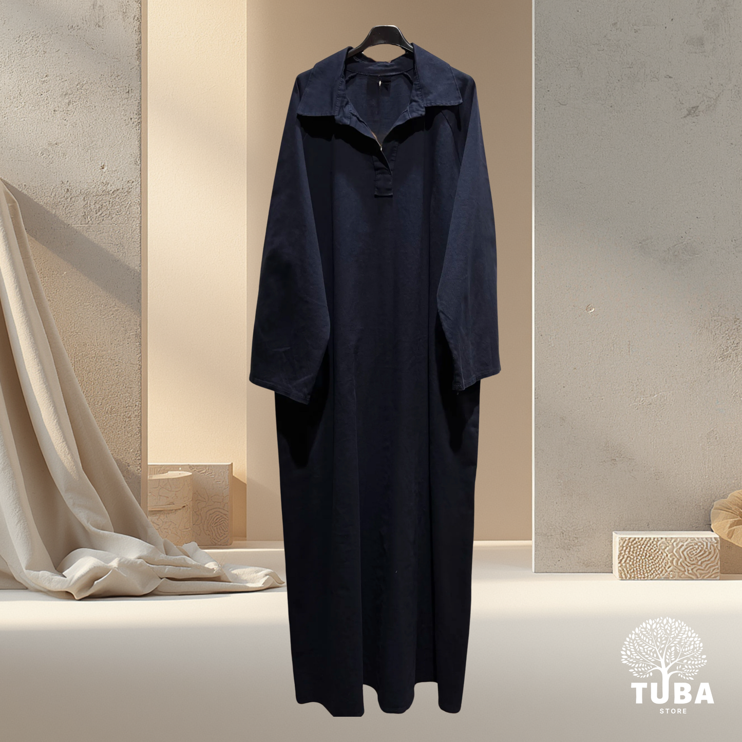 Qamar Denim Abaya - 100% Baumwolle