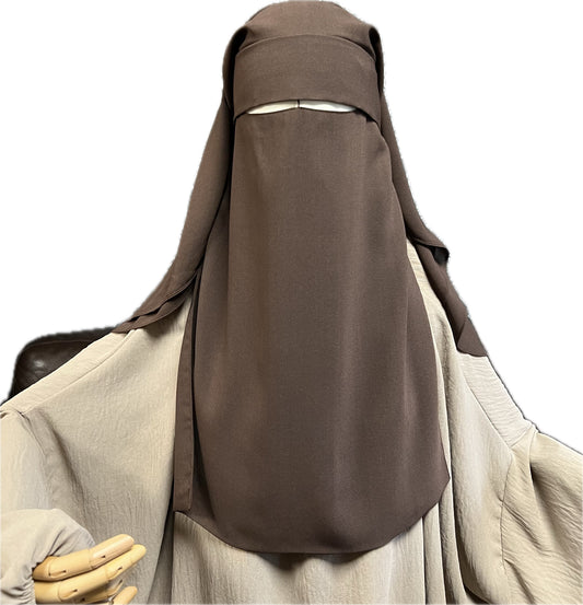 Niqab-Sitar 3 Lagig mit Klappe/Steg - zum binden