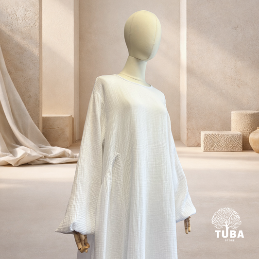 Reem Musselin Abaya - mit Seitennähten