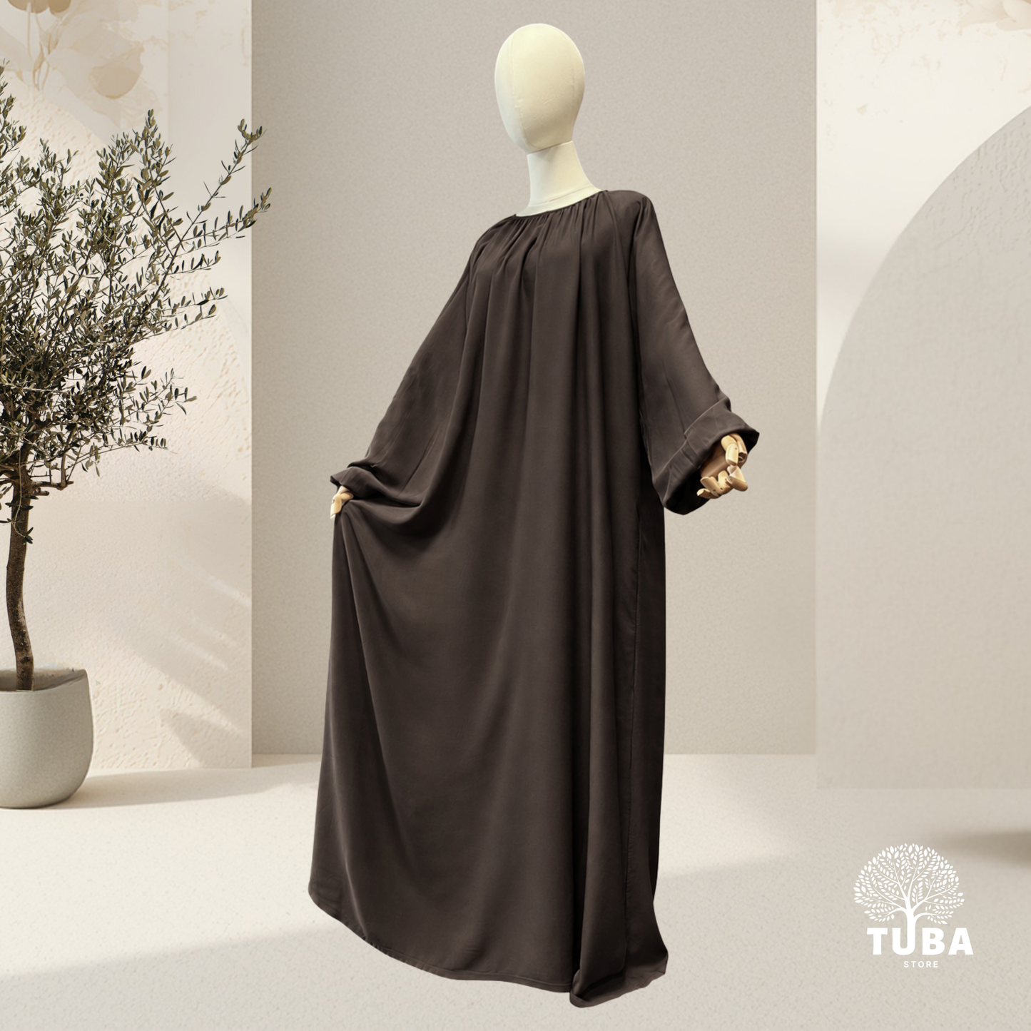 Layan Tencel Abaya mit Puffärmel - 100% Lyocell