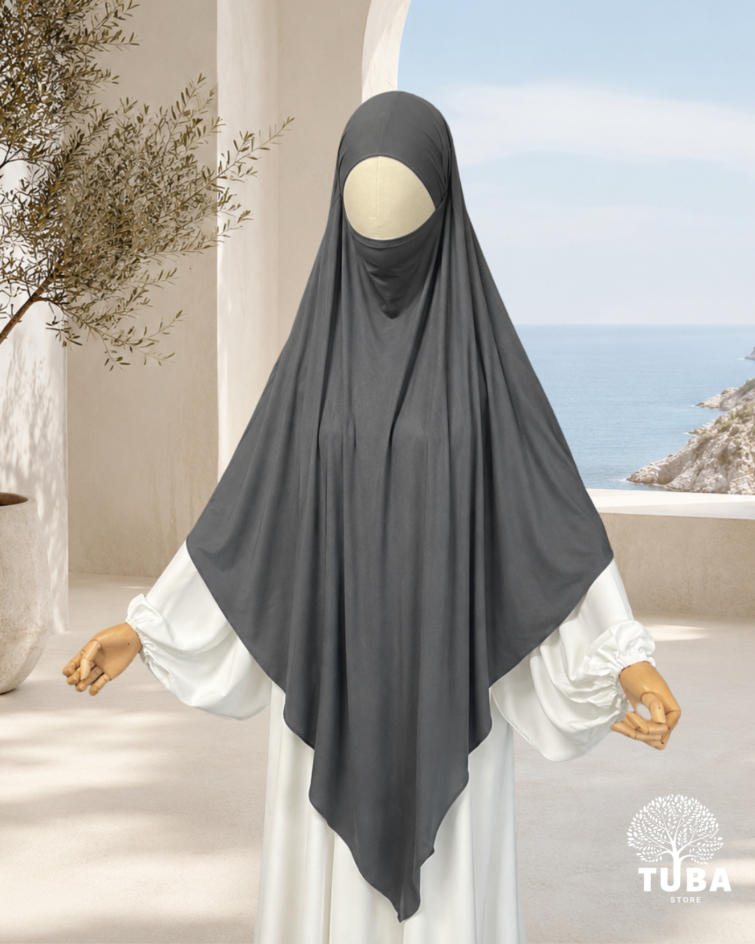 Bamboo Jersey Khimar Maxi - 93% Bambus