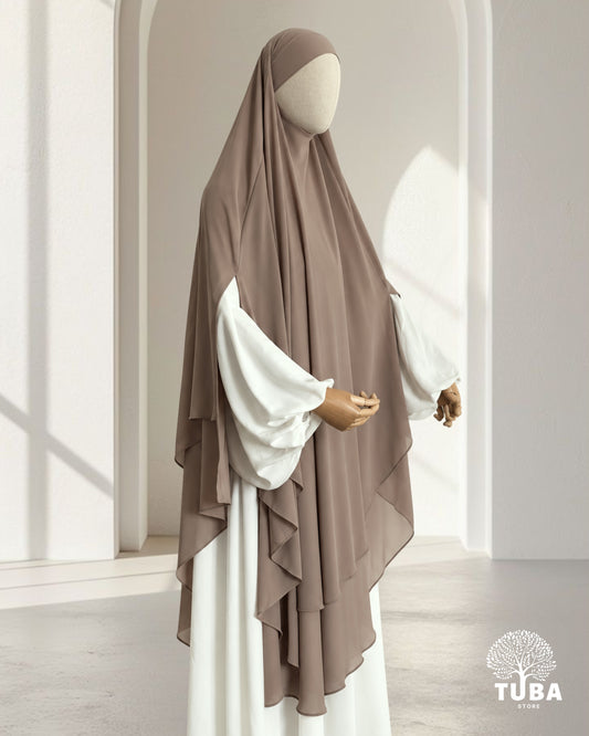 FIRDAUS XL Chiffon Khimar - 2-lagig