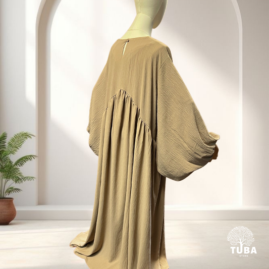 Abaya hochwertig mit Puffärmel/Ballonärmel & Seitennähten - Jazz