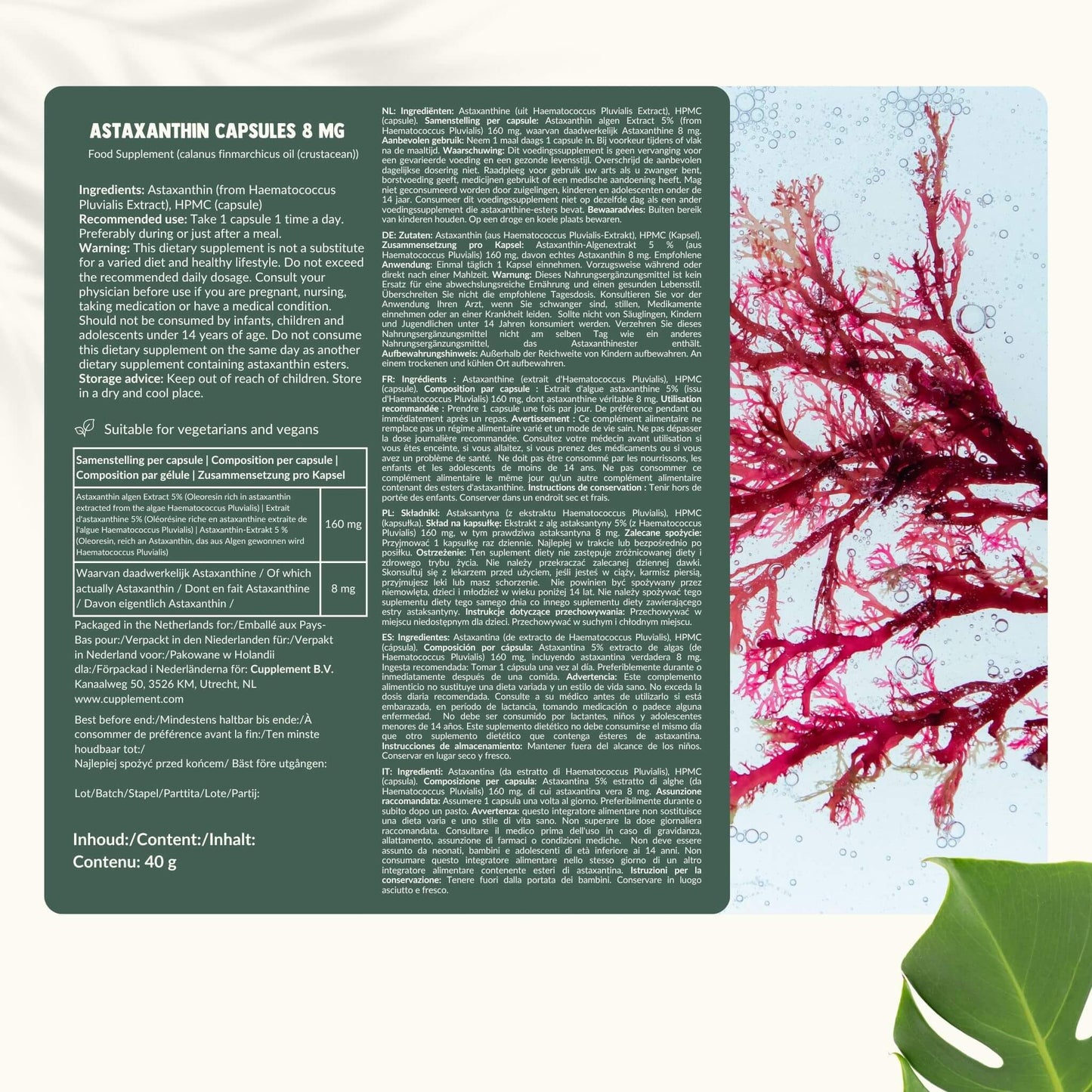Astaxanthin Kapseln 8 mg - 60 Kapseln