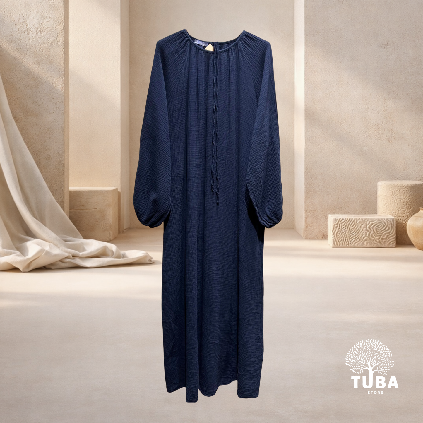 Layan Musselin Abaya - mit Puffärmel