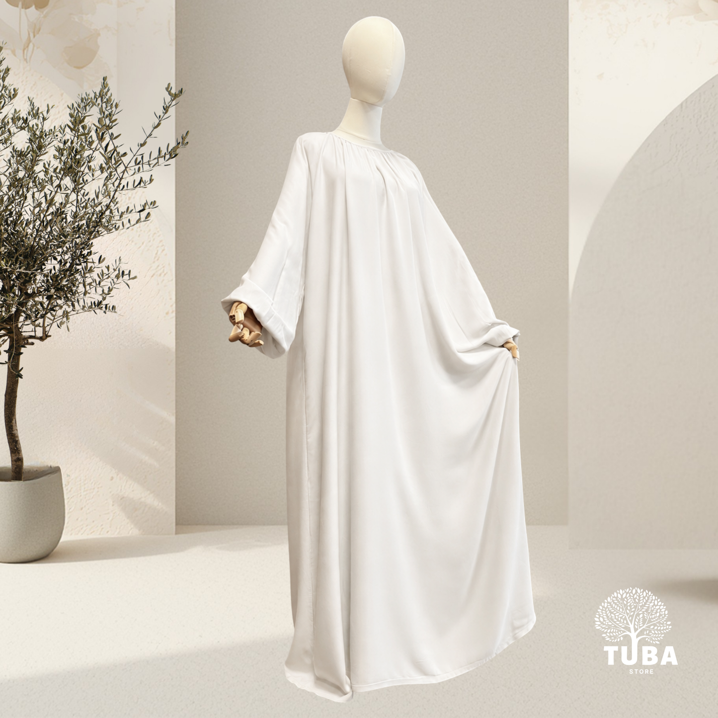 Layan Lyocell Abaya mit Puffärmel - 100% Lyocell