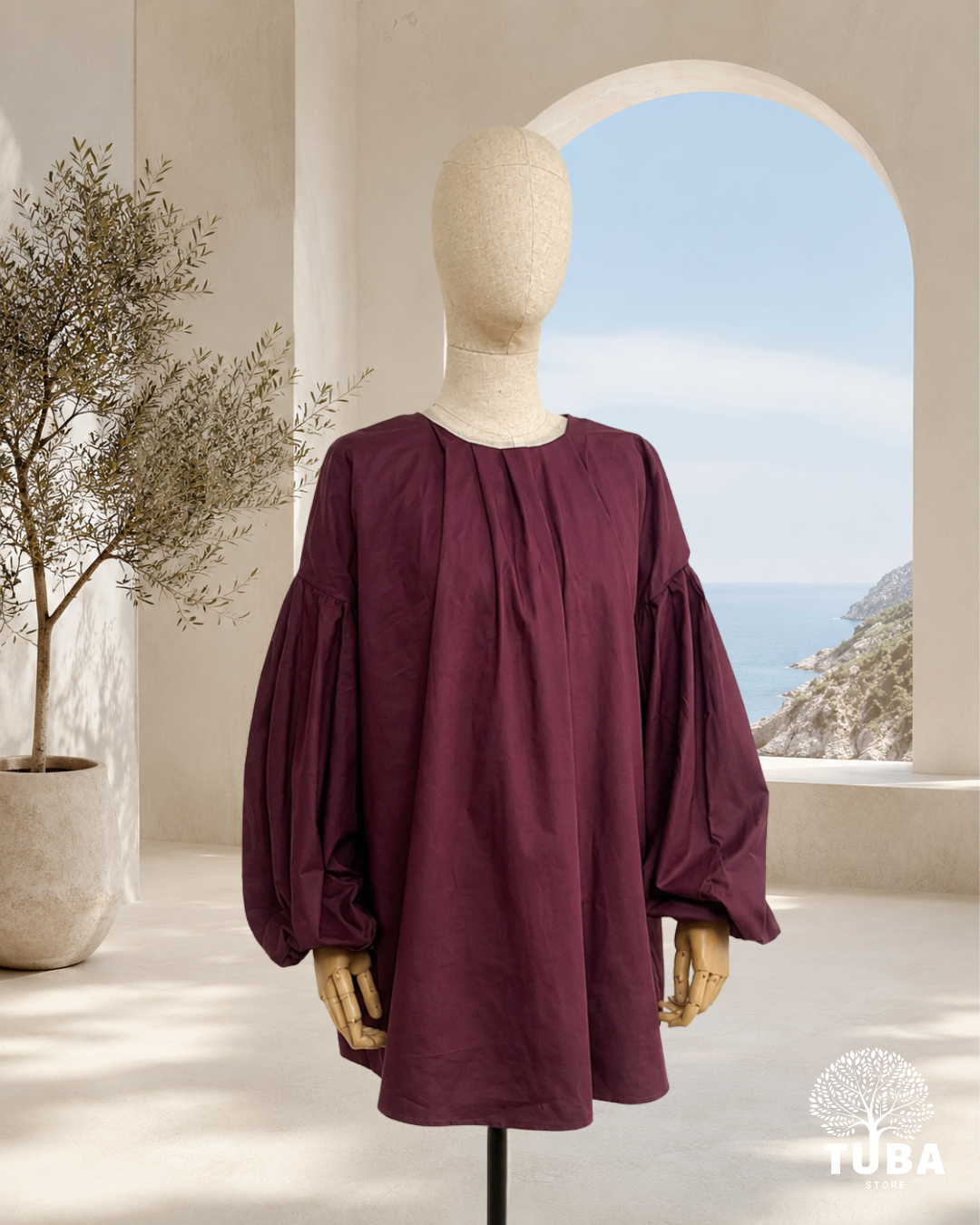 Alya Cotton Puff Sleeve Shirt - 100% Baumwolle