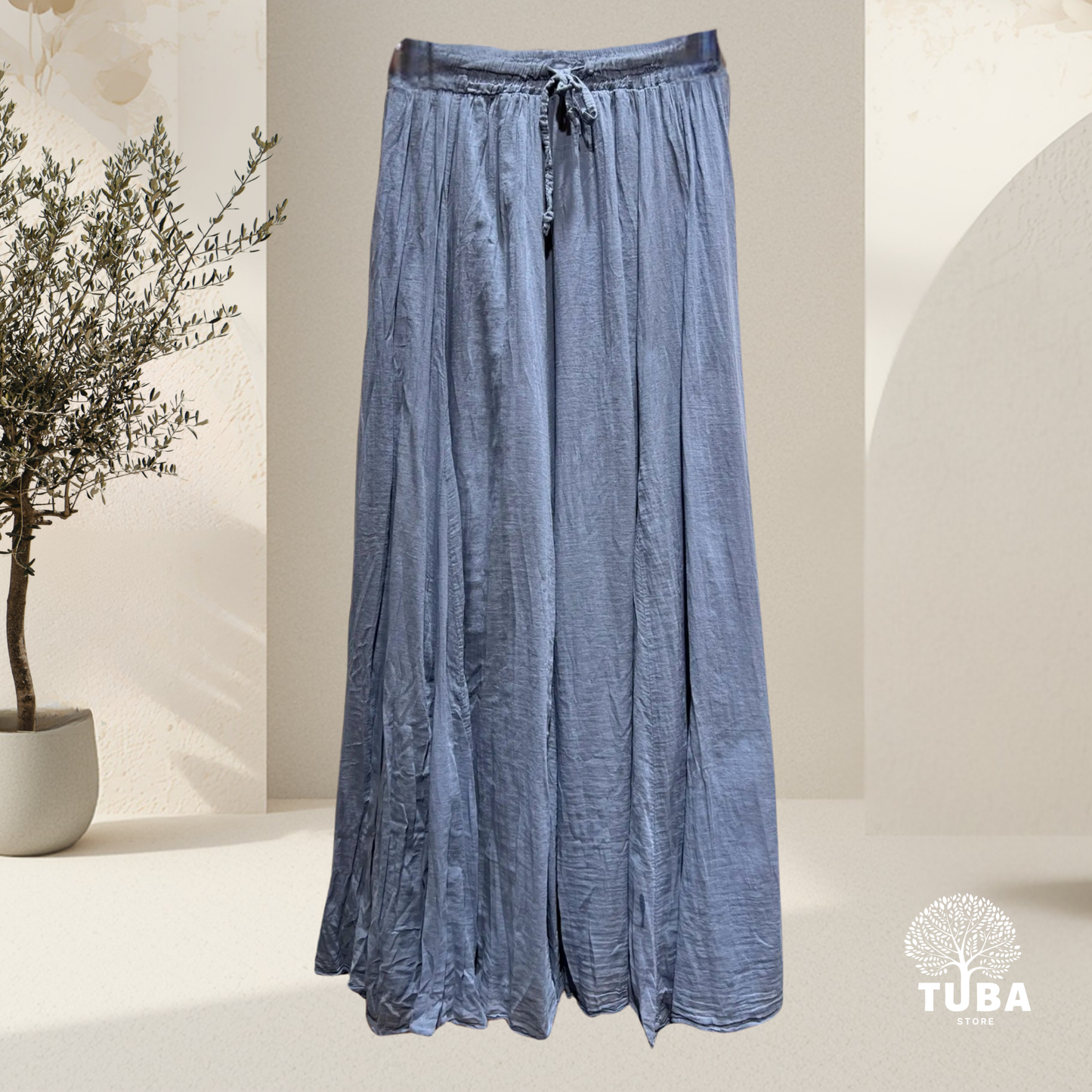 Boho Crinkle Maxirock - 100% Baumwolle
