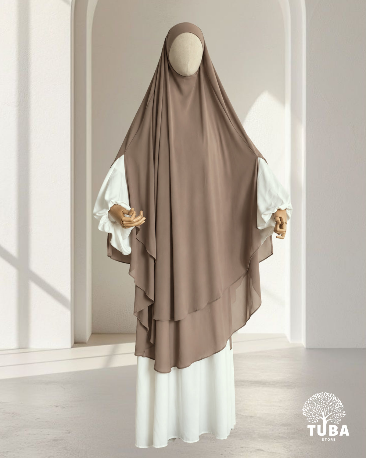 FIRDAUS XL Chiffon Khimar - 2-lagig