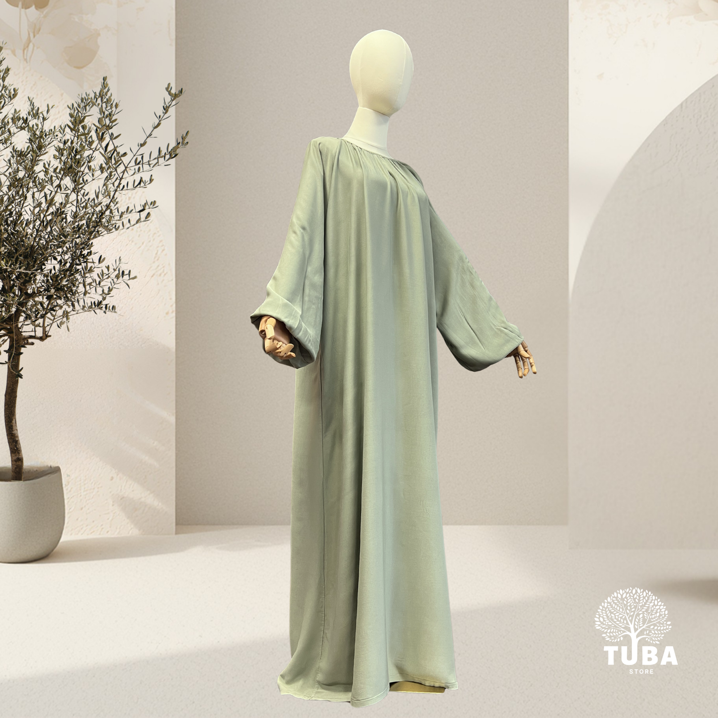 Layan Tencel Abaya mit Puffärmel - 100% Lyocell