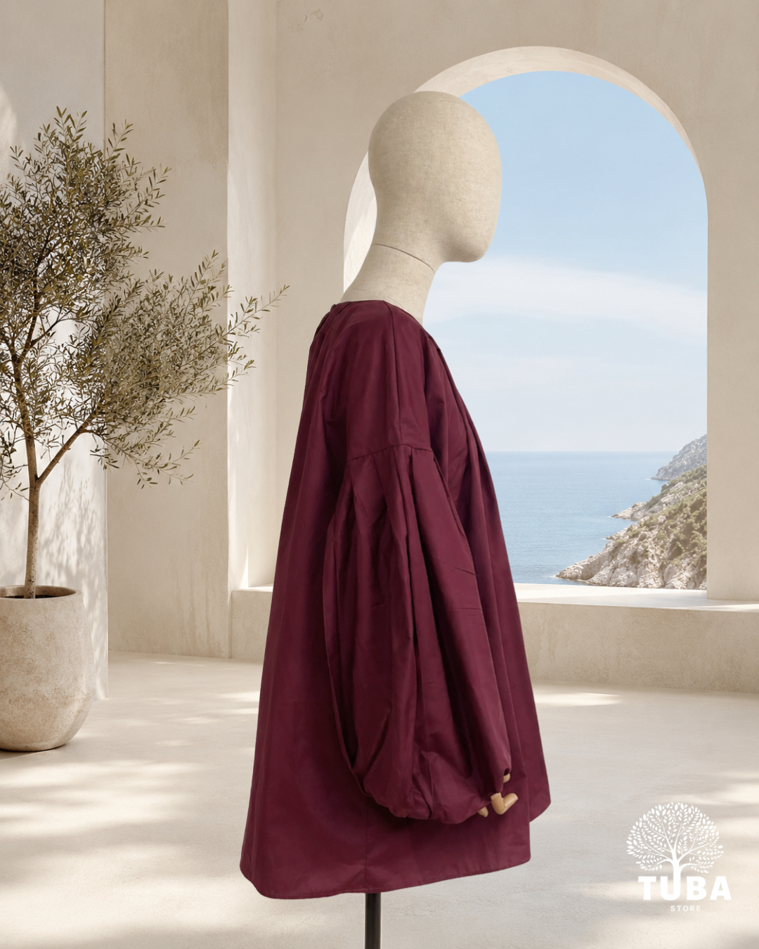Alya Cotton Puff Sleeve Shirt - 100% Baumwolle