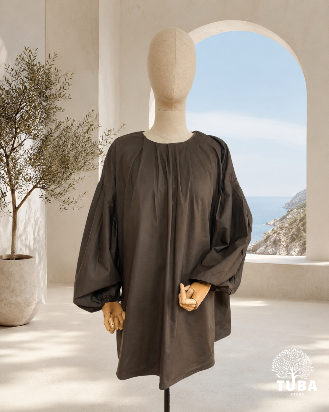 Alya Cotton Puff Sleeve Shirt - 100% Baumwolle