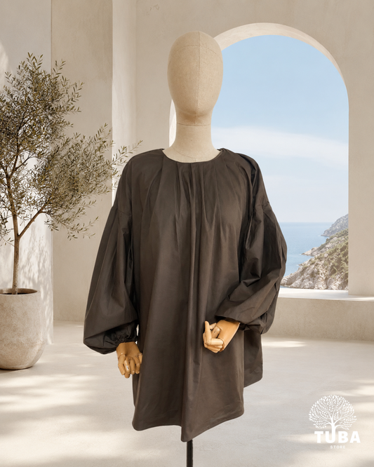 Alya Cotton Puff Sleeve Shirt - 100% Baumwolle