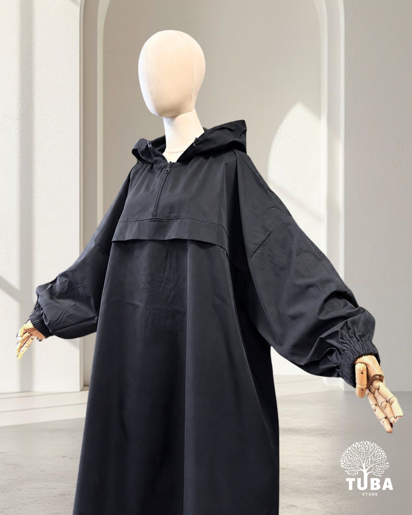 SAFA Rain Jacket Abaya - Half Zip