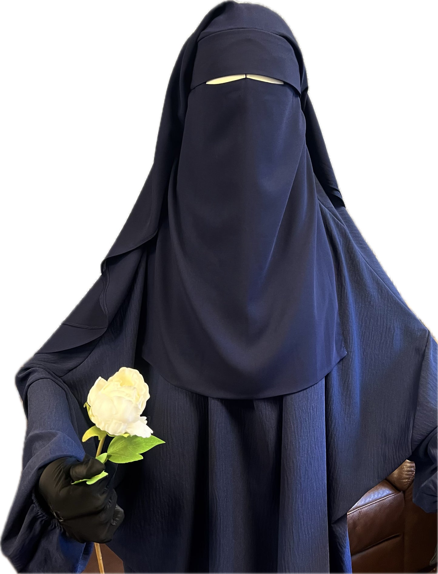 Niqab-Sitar 3 Lagig - mit Klappe/Steg