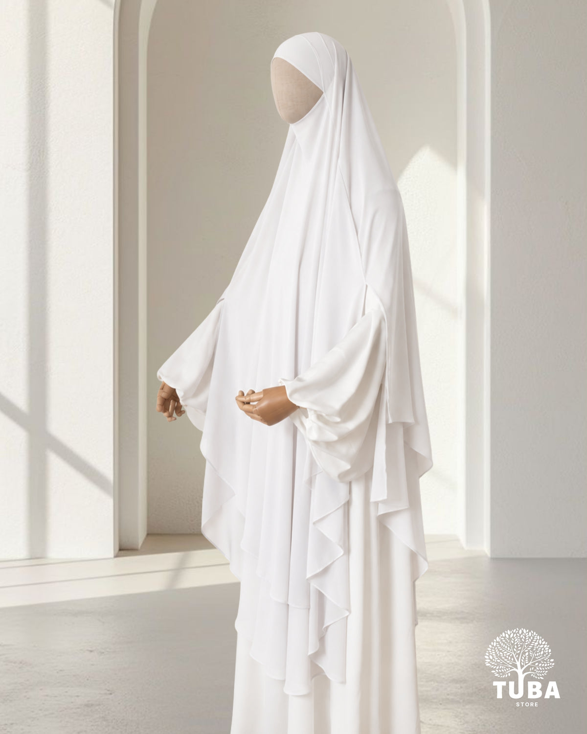FIRDAUS XL Chiffon Khimar - 2-lagig