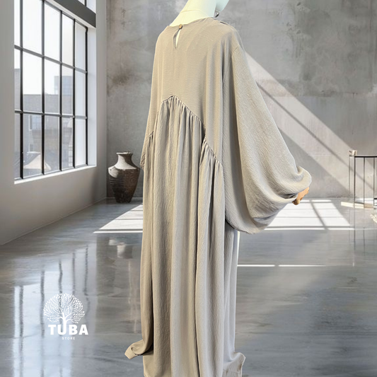 Abaya hochwertig LongSize 1,60m mit Puffärmel/Ballonärmel - Jazz