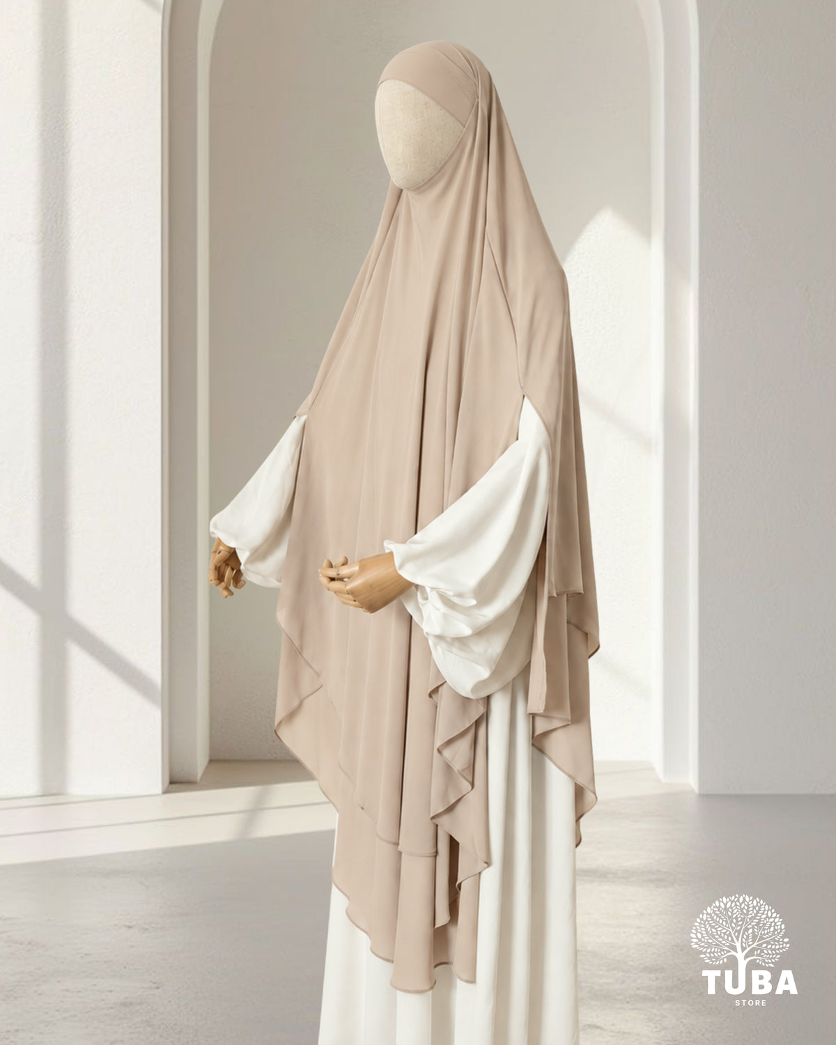 FIRDAUS XL Chiffon Khimar - 2-lagig