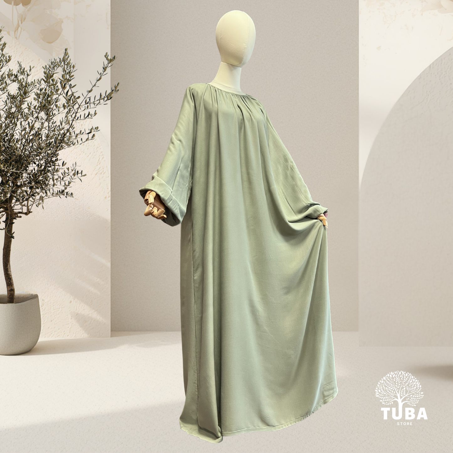 Layan Tencel Abaya mit Puffärmel - 100% Lyocell