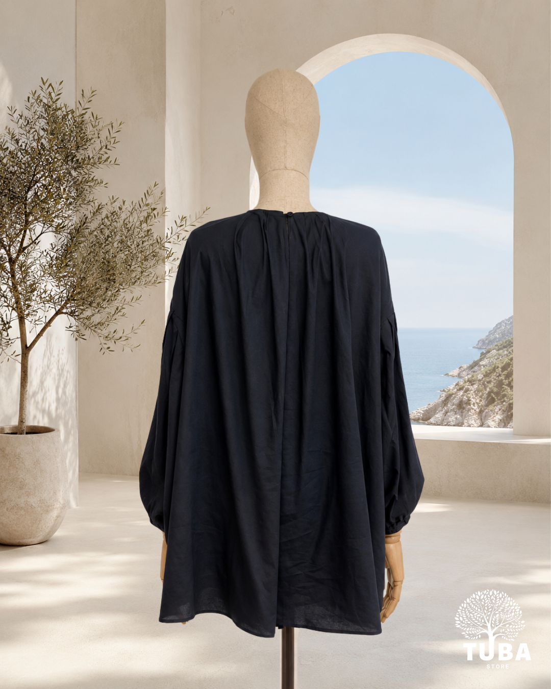 Alya Cotton Puff Sleeve Shirt - 100% Baumwolle