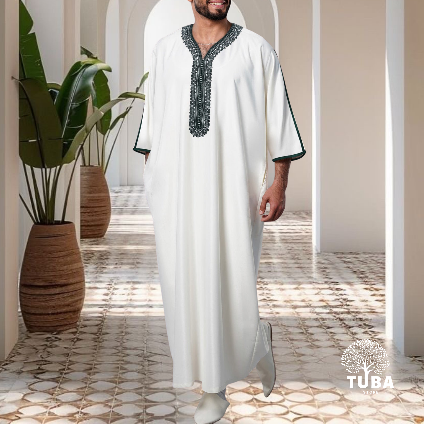 Jalabiya/Djellaba/Thobe - Klassisches Weißes Kleid