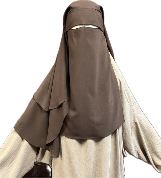 Niqab-Sitar 3 Lagig mit Klappe/Steg - zum binden