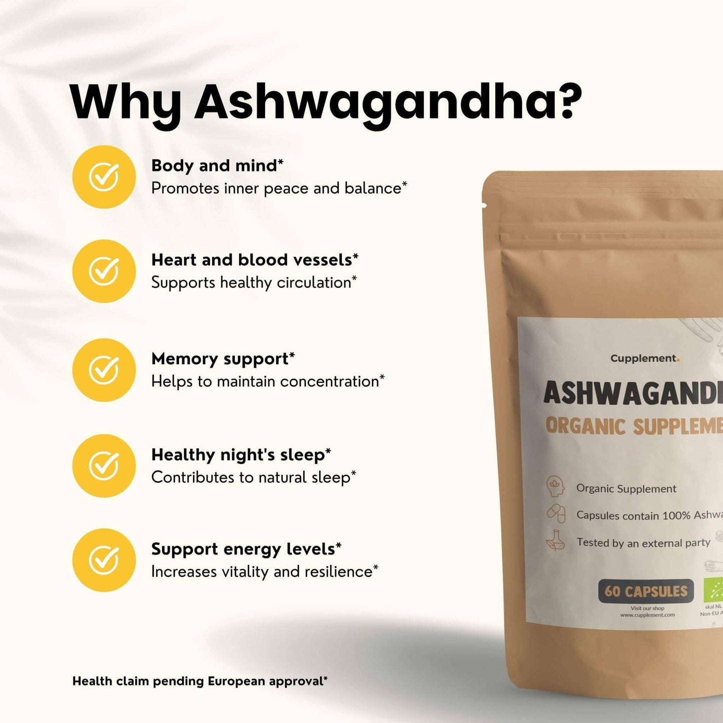 Ashwagandha Kapseln 500 mg Bio - 60 Kapseln