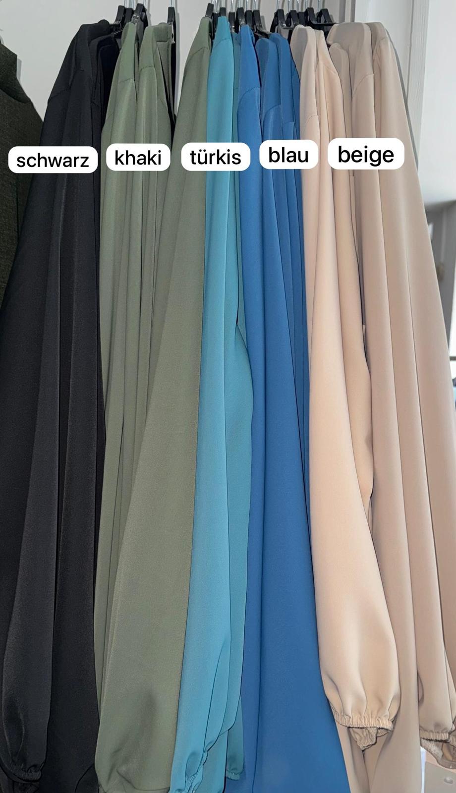 Abaya mit Puffärmeln - leichtes Material