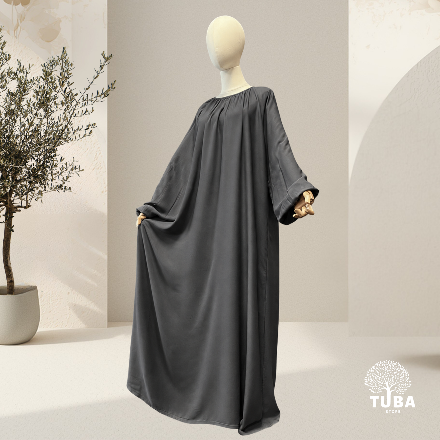 Layan Lyocell Abaya mit Puffärmel - 100% Lyocell