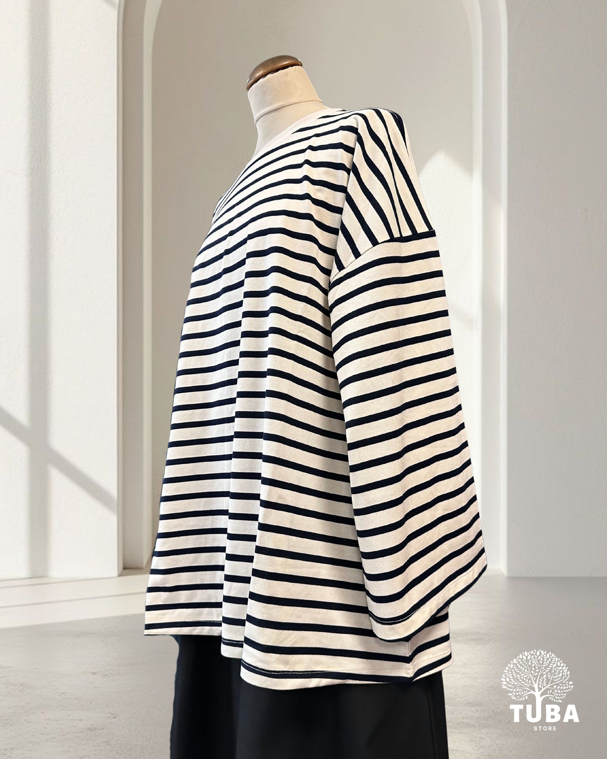 YUMNA Oversized Striped Longsleeve - 100% Baumwolle